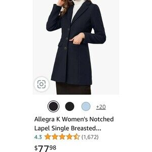 Peacoat NWOT Amazon navy blue SZ xl business career